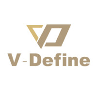 V-Define logo, V-Define contact details