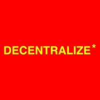 DECENTRALIZE* logo, DECENTRALIZE* contact details