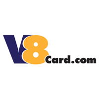 V8Card.com logo, V8Card.com contact details