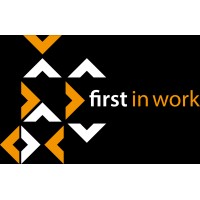 First in work logo, First in work contact details