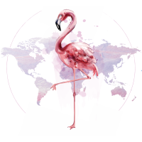 The Sybarite Flamingo logo, The Sybarite Flamingo contact details