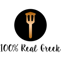 100% Real Greek logo, 100% Real Greek contact details