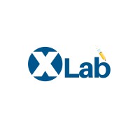 X-lab logo, X-lab contact details