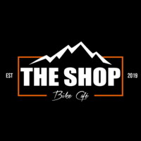 THE SHOP: Bike Café logo, THE SHOP: Bike Café contact details