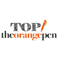 The Orange Pen logo, The Orange Pen contact details