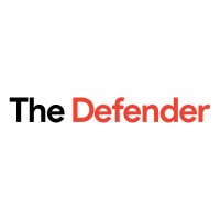 The Defender logo, The Defender contact details