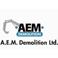 AEM Demolition logo, AEM Demolition contact details