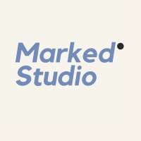 Marked. Studio logo, Marked. Studio contact details