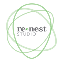 re-nest studio logo, re-nest studio contact details