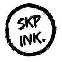 SKP ink. logo, SKP ink. contact details