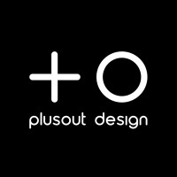 plusout design logo, plusout design contact details