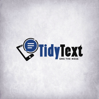 TidyText logo, TidyText contact details